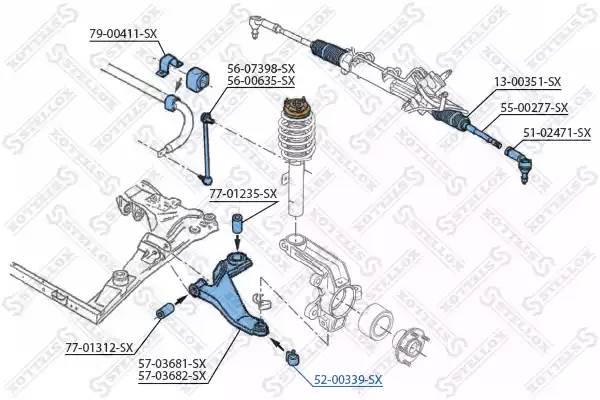 52-00339-SX опора шаровая комплект Ford Mondeo all 00>, Jagua X-Type 2.0/2.5/3.0/2