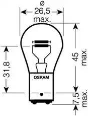 Лампа накаливания, 'Original Line P21/4W' 12В 21/4Вт, 2шт