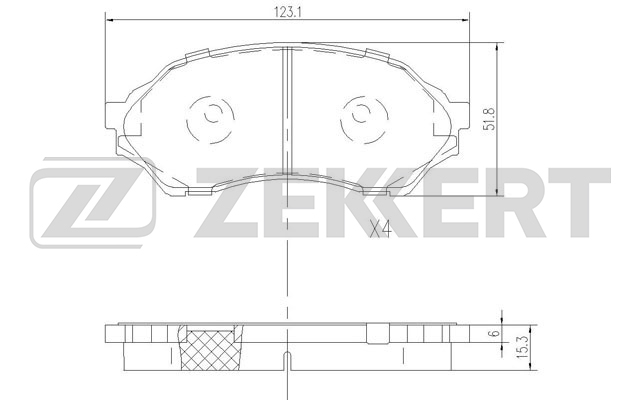 колодки тормозные передние Mazda 323 VI 98-