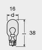 Лампа накаливания' Original Line WY16W' 12В 16Вт, 1шт