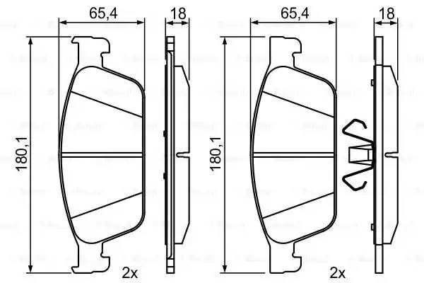 0 986 495 388 КОЛОДКИ ТОРМОЗНЫЕ FORD KUGA 12-/TRANSIT CONNECT 13- ПЕРЕДНИЕ (1041