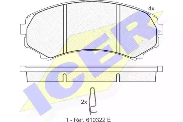181374 колодки дисковые передние Mazda MPV 2.6i/3.0/2.5TD 92-99, Mitsubishi Pa