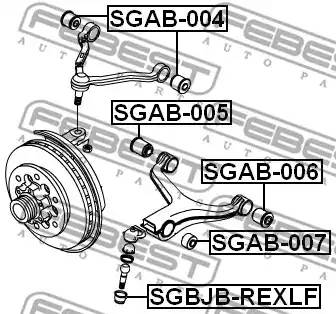 SGAB006 сайлентблок переднего нижнего рычага SsangYong Actyon/Kyron 05