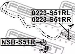 NSB-S51R втулка заднего стабилизатора d28 Infiniti Qx70/Fx (S51) 08