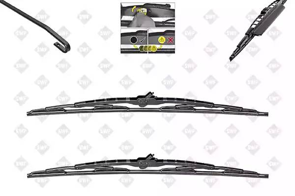 SWF116 351 щетки к-т со спойлером\ 530mm+475mm Audi A3,VW Bora/Golf4 97-04