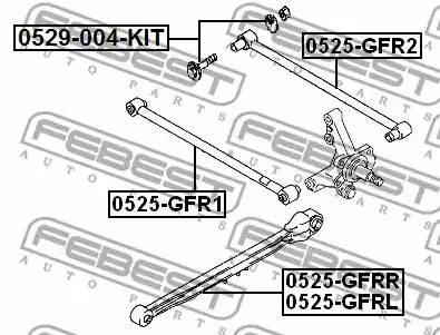 0525GFRR рычаг задней подвески продольный правый Mazda 626 GF all 97