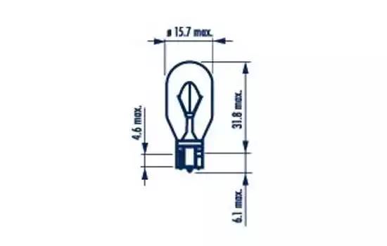 Лампа накаливания' Indicator lamps with wedge base W16W' 12В 16Вт