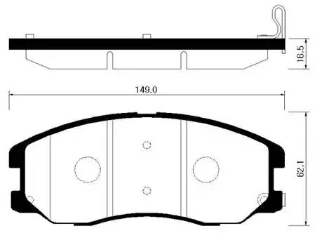 колодки тормозные передние 148.8*61.9 Chevrolet Captiva (C100,C140) 06-, Opel Antara 06-