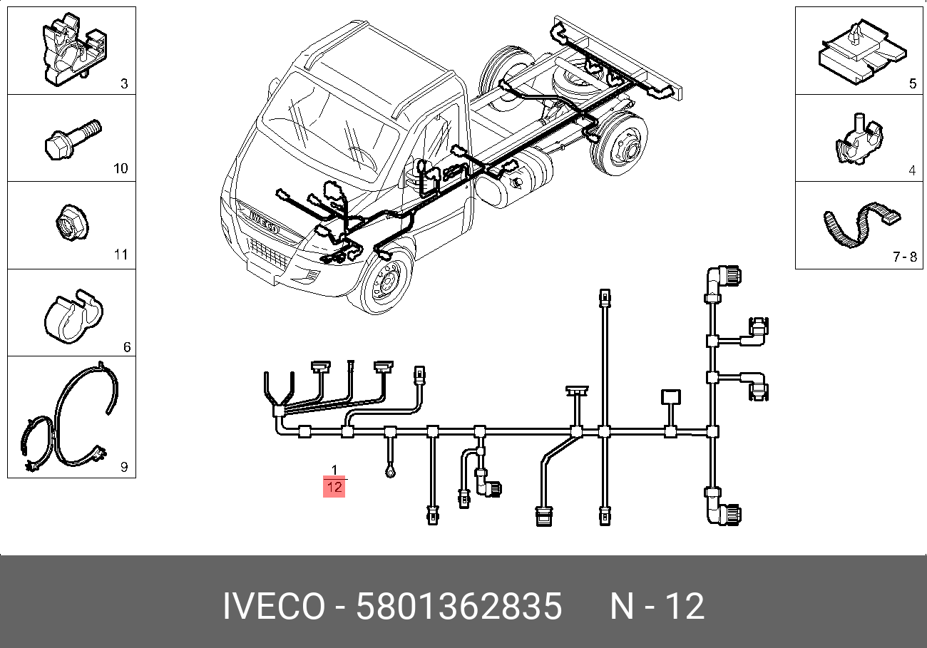 5801362835 Жгут проводов IVECO 5801362835 IVECO: купить в СПб, цены в  интернет-магазине Тодукс