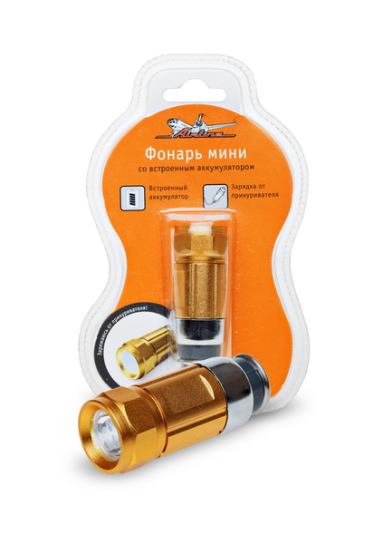Фонарь аккум. мини LEDx1 с зарядкой от прикуривателя (AFL-1-02)