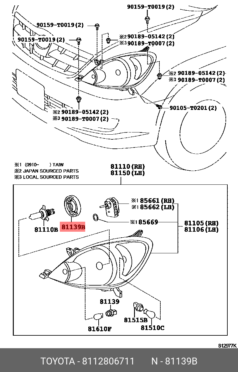 eru0212 Genuine OE socket, headlamp bulb, 8112806711 for TOYOTA
