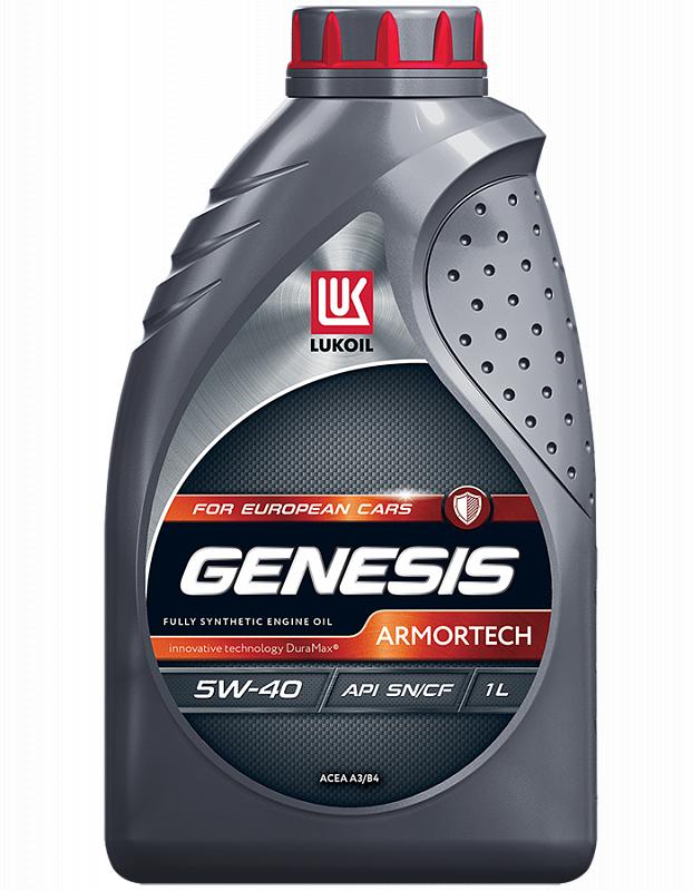 Масло моторное "LUKOIL Genesis Armortech 5W-40, API SN/CF; ACEA A3/B4/A3/B3", 1л