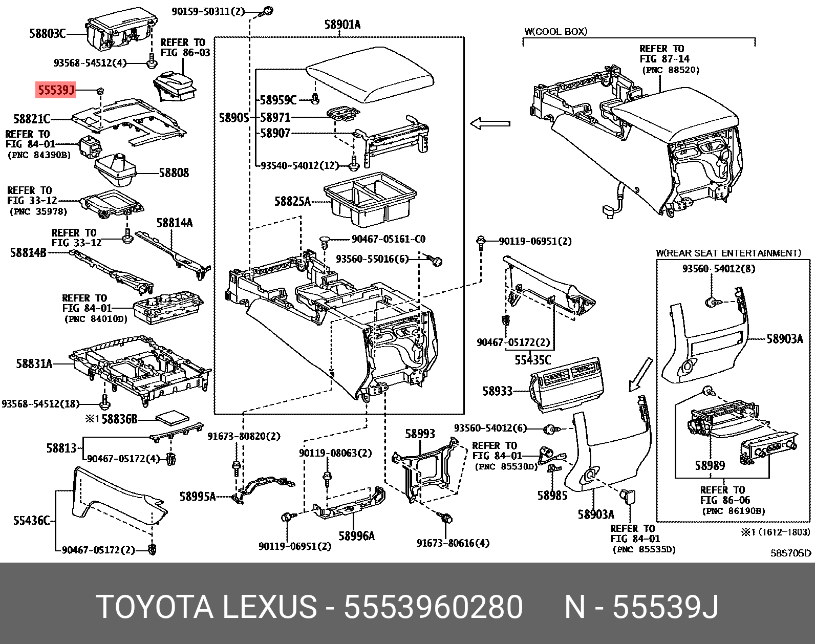 5553960030 TOYOTA 1998-2003 Land Cruiser COVER, SPARE SWITCH