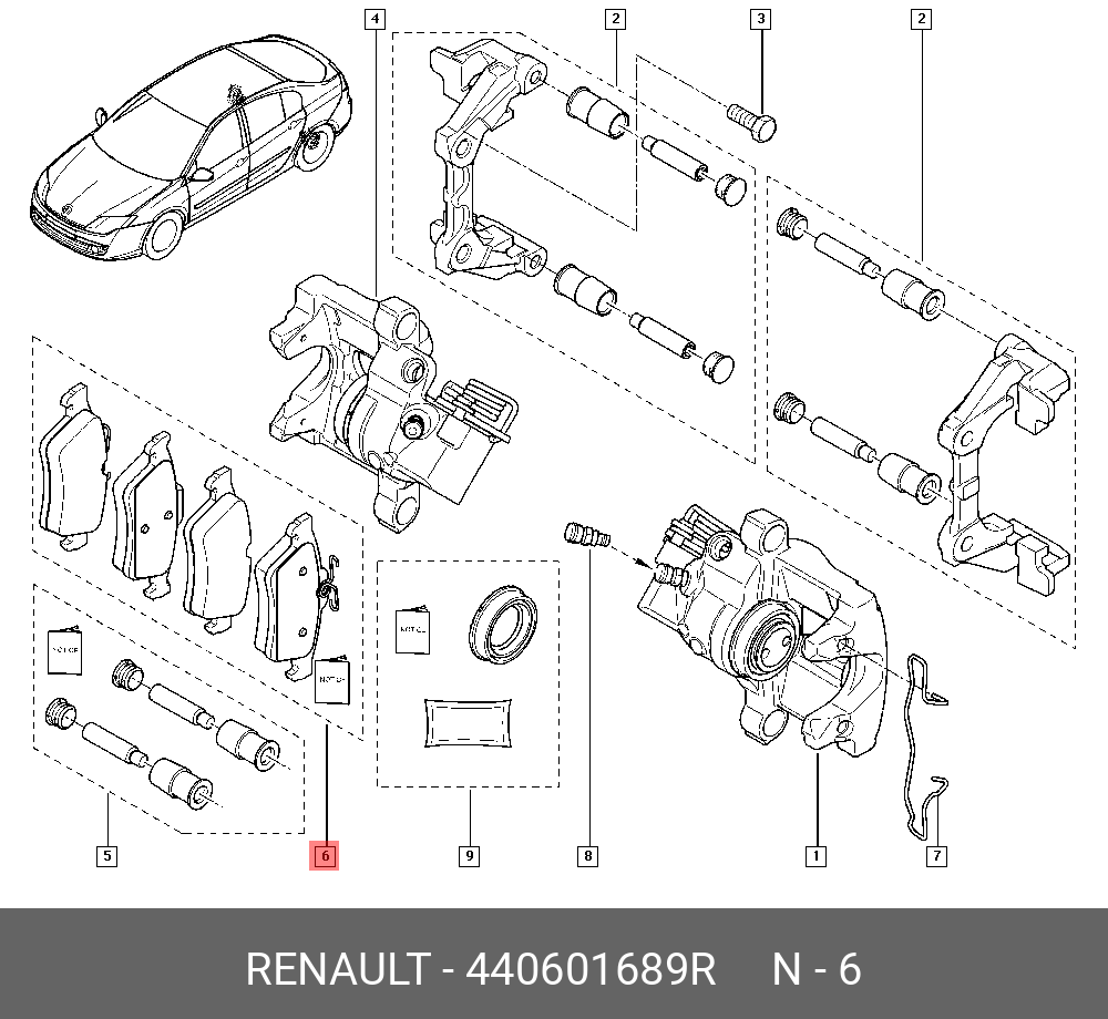 440601689R RENAULT Колодки тормозные, комплект, задние купить в Москве |  Рений-Авто - кунцевский авторынок