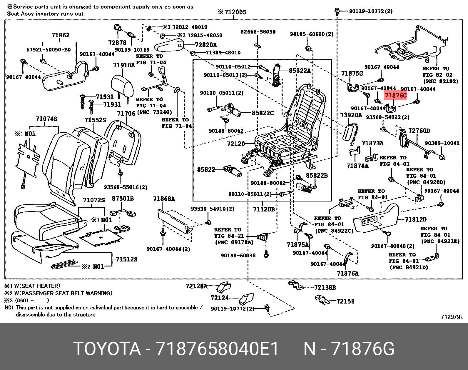CAMRY 200601 - 201108, COVER, RECLINING ADJUSTER INSIDE, LH (FOR RH SEAT)