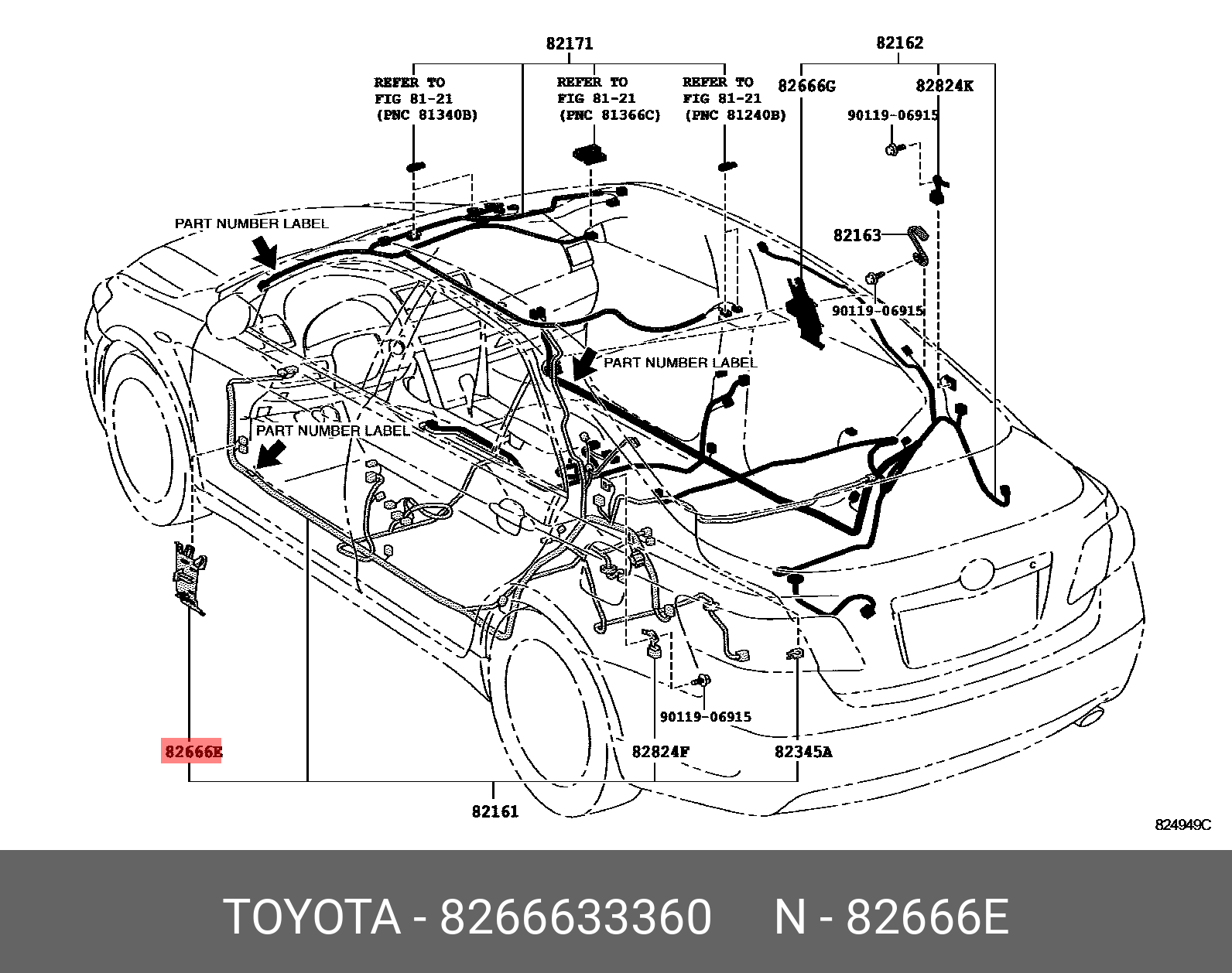 CAMRY 200601 - 201108, HOLDER, CONNECTOR NO.6