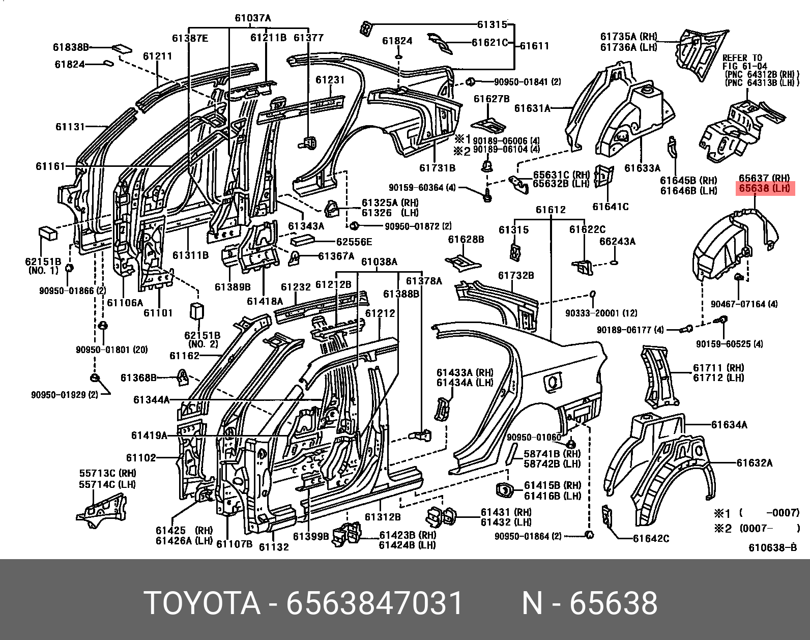 65638-47031 GENUINE TOYOTA PRIUS (PLUG-IN HBD) 201201 - 201604