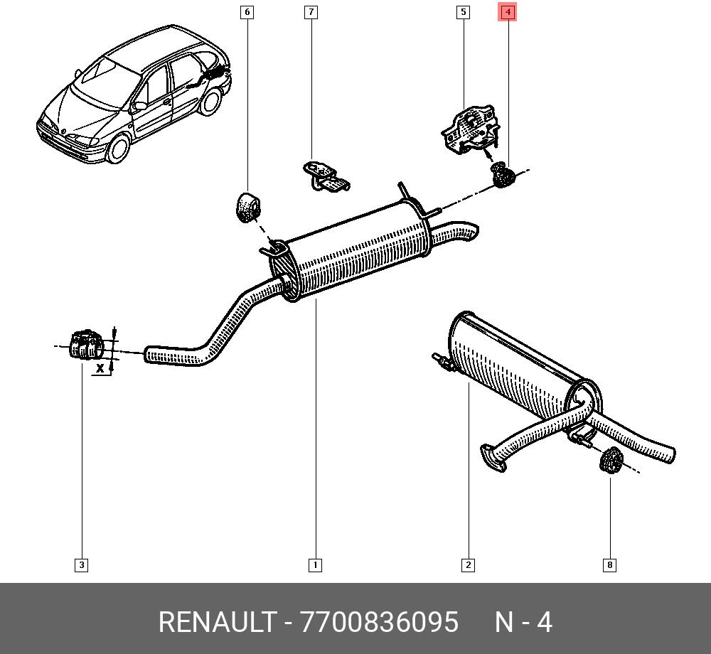 Рено меган 2 глушитель схема