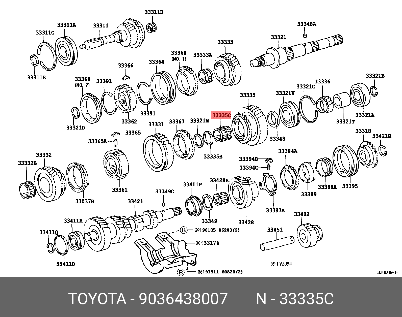 CELICA 199908 - 200604, BEARING, NEEDLE ROLLER(FOR 1ST GEAR)