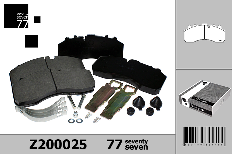 Колодки тормозные дисковые передние/задние с полным монтажным комплектом - Man TGA, Iveco EuroCargo, Volvo FH16, Daf 65, 75, 85, MB, Scania, SAF, BPW (1993-)