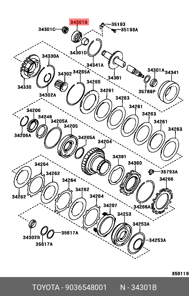 CELICA 199908 - 200604, BEARING, CYLINDRICAL ROLLER, NO.1 (FOR UNDERDRIVE)