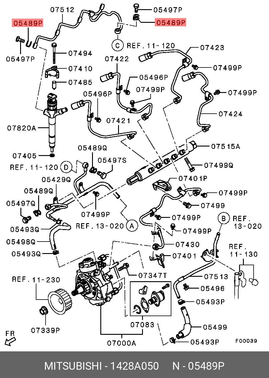 Genuine OE Gasket Injector Nozzle Metal 1428A050 For