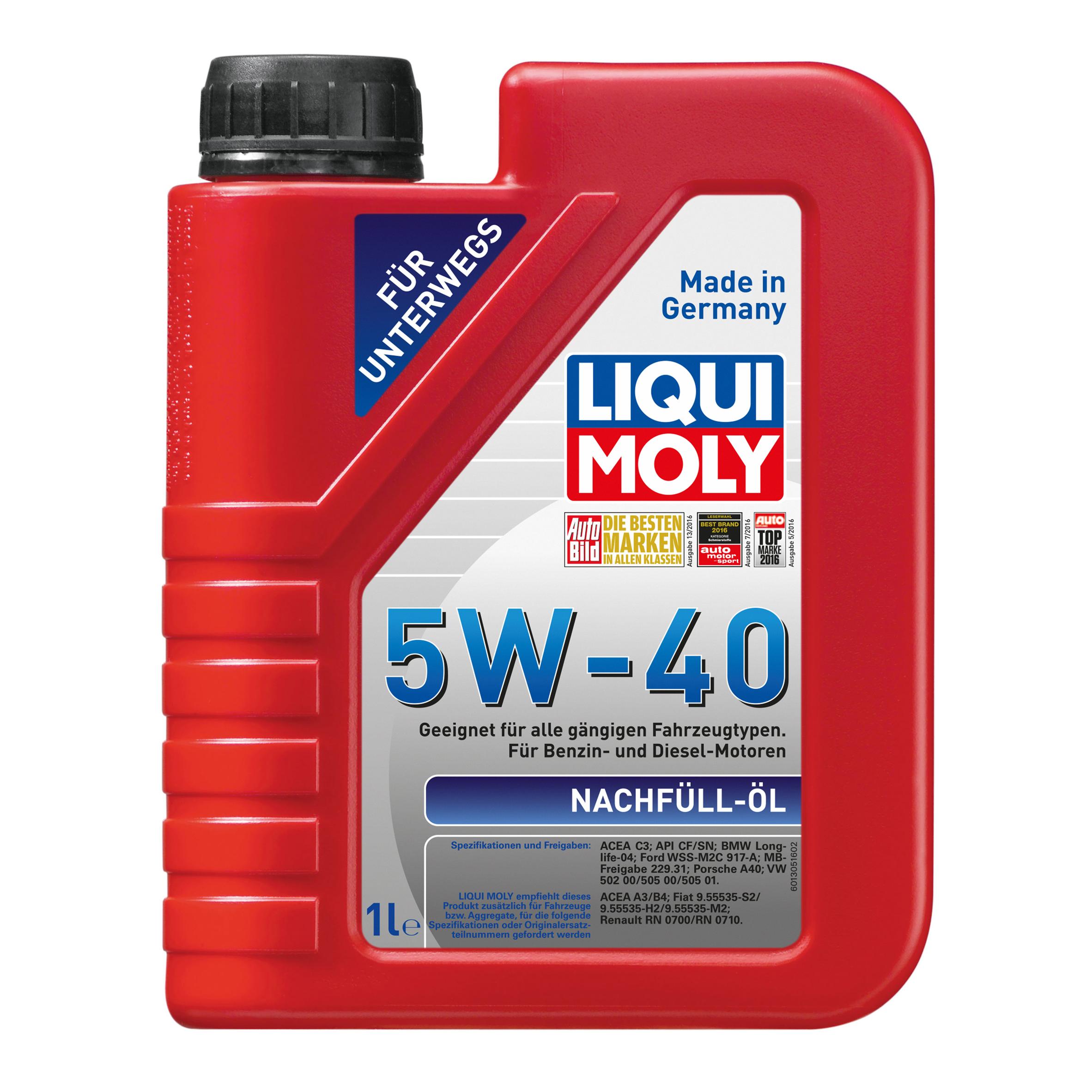 Liqui Moly Nachfull Oil 5w40 A3/B4/C3;SM/CF 1л универс.доливоч 8027