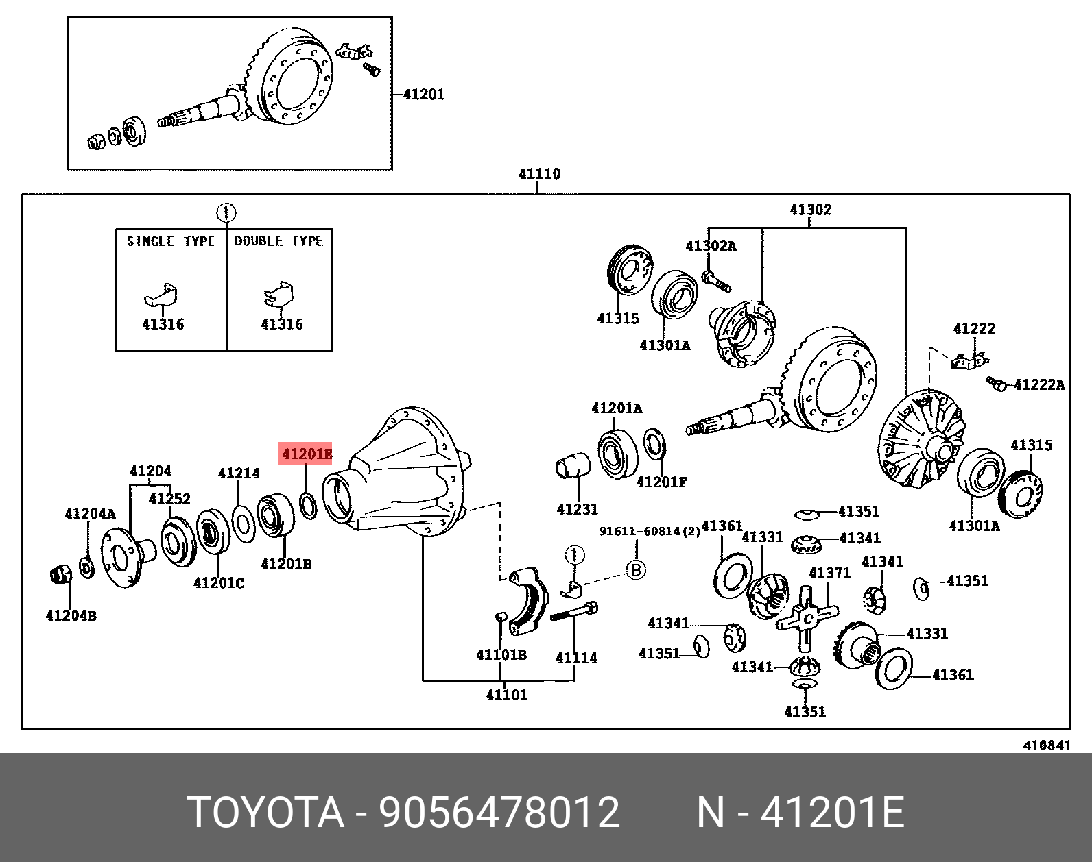 9056478012 GENUINE TOYOTA 9056478012, HILUX 202108, GUN125, SHIM (FOR REAR DIFF DRIVE PINION