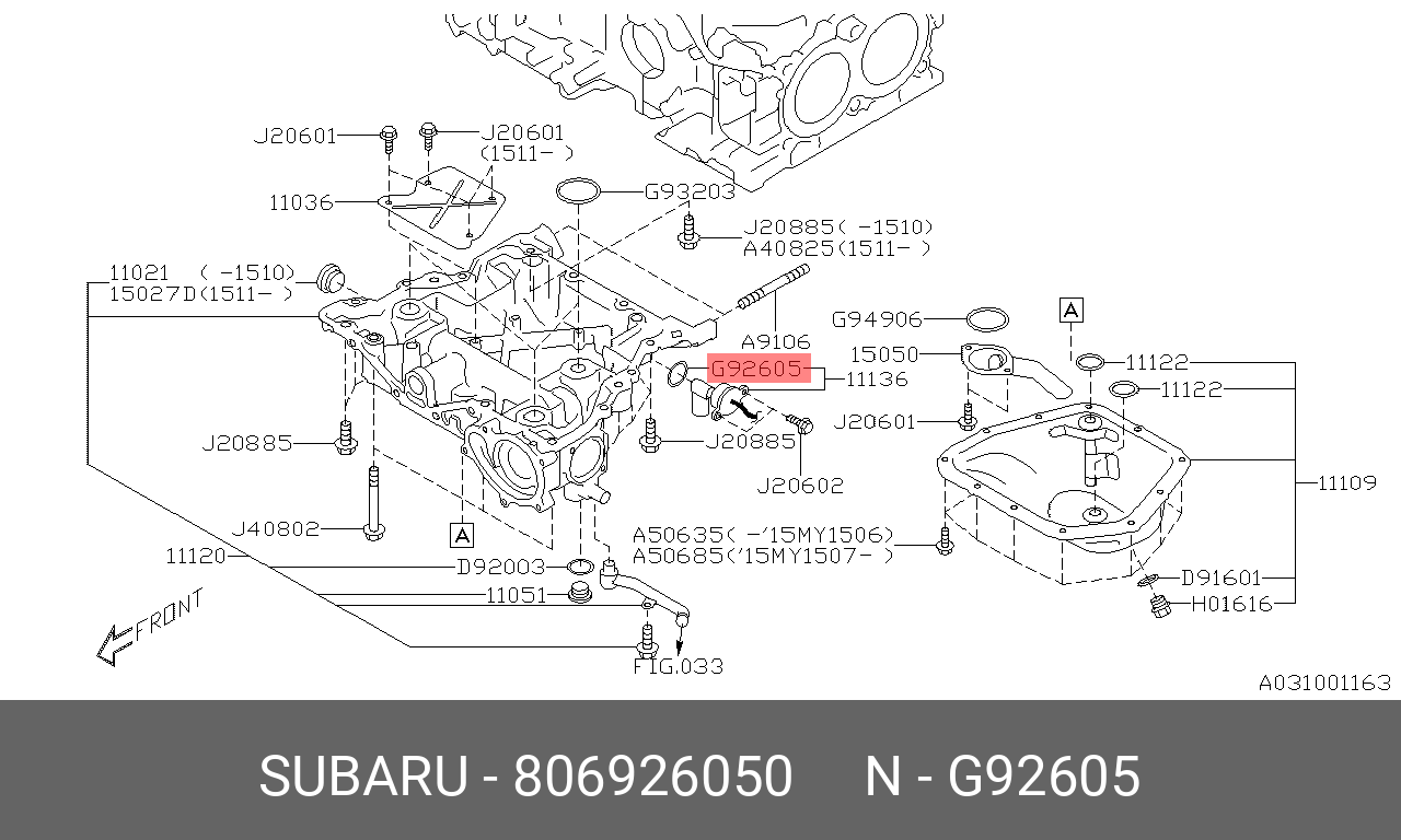 Genuine OE O-Ring 26.7X3.1 806926050 For Subaru 80692-6050