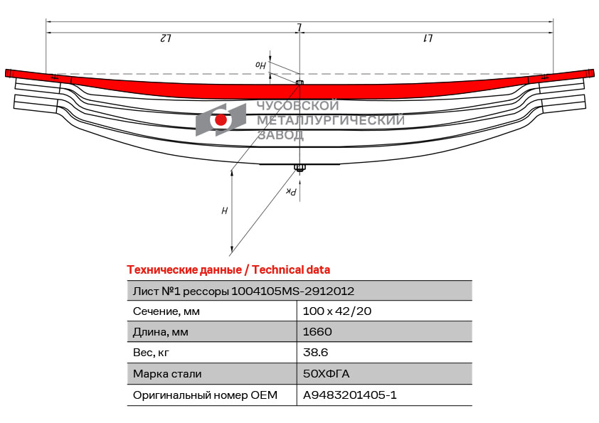 Лист рессоры №1