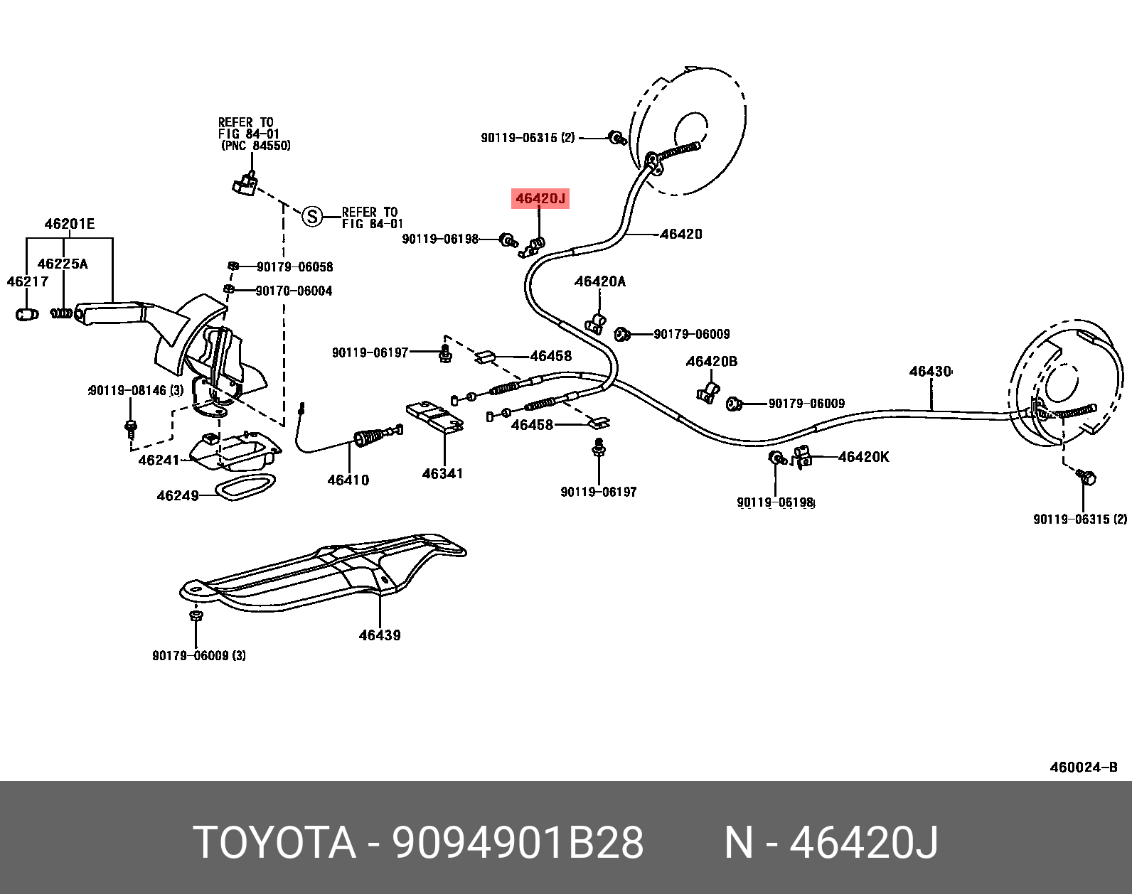 CAMRY 200109 - 200601, CLAMP, NO.3(FOR PARKING BRAKE CABLE)