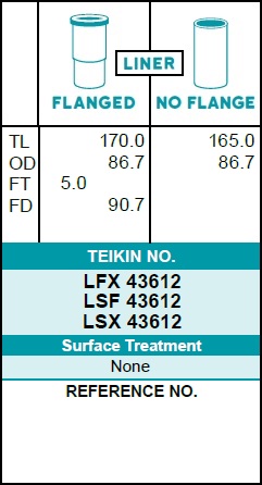 Гильза Mitsubishi 4D68 d82.7 рем. (A 651 200 23 01) Teikin (=LSX43613)