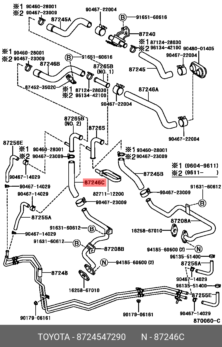 PRIUS (PLUG-IN) LEASE 200912 - 201010, HOSE, HEATER WATER, OUTLET C
