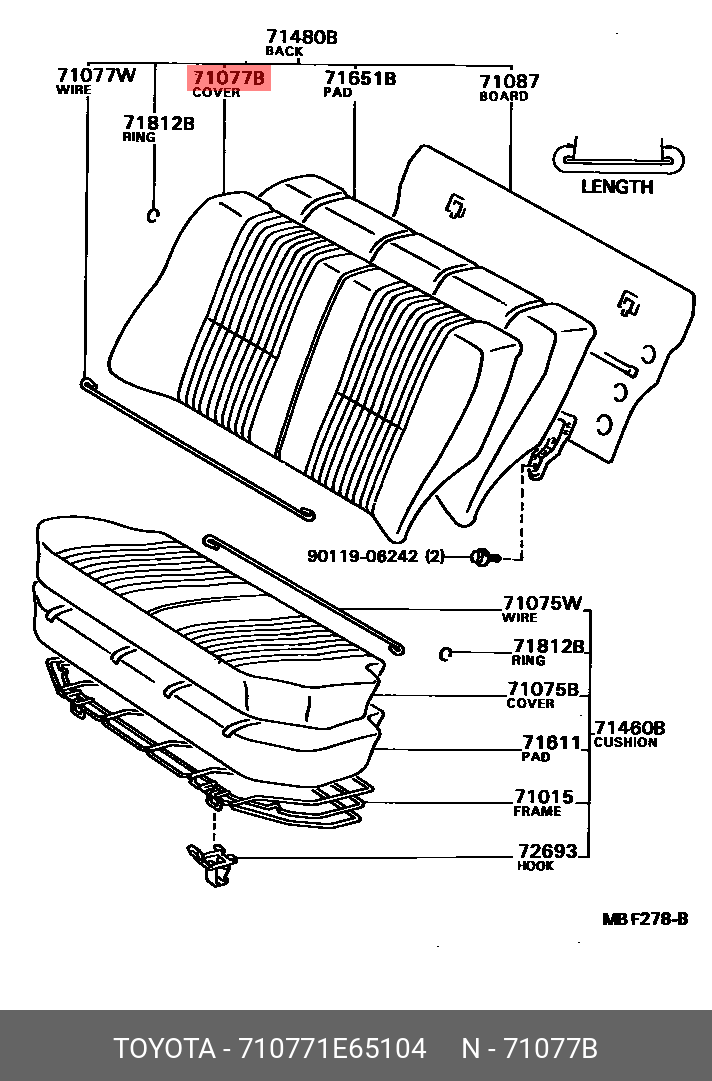 SPRINTER 198305 - 198704, COVER, REAR SEAT BACK (FOR BENCH TYPE)