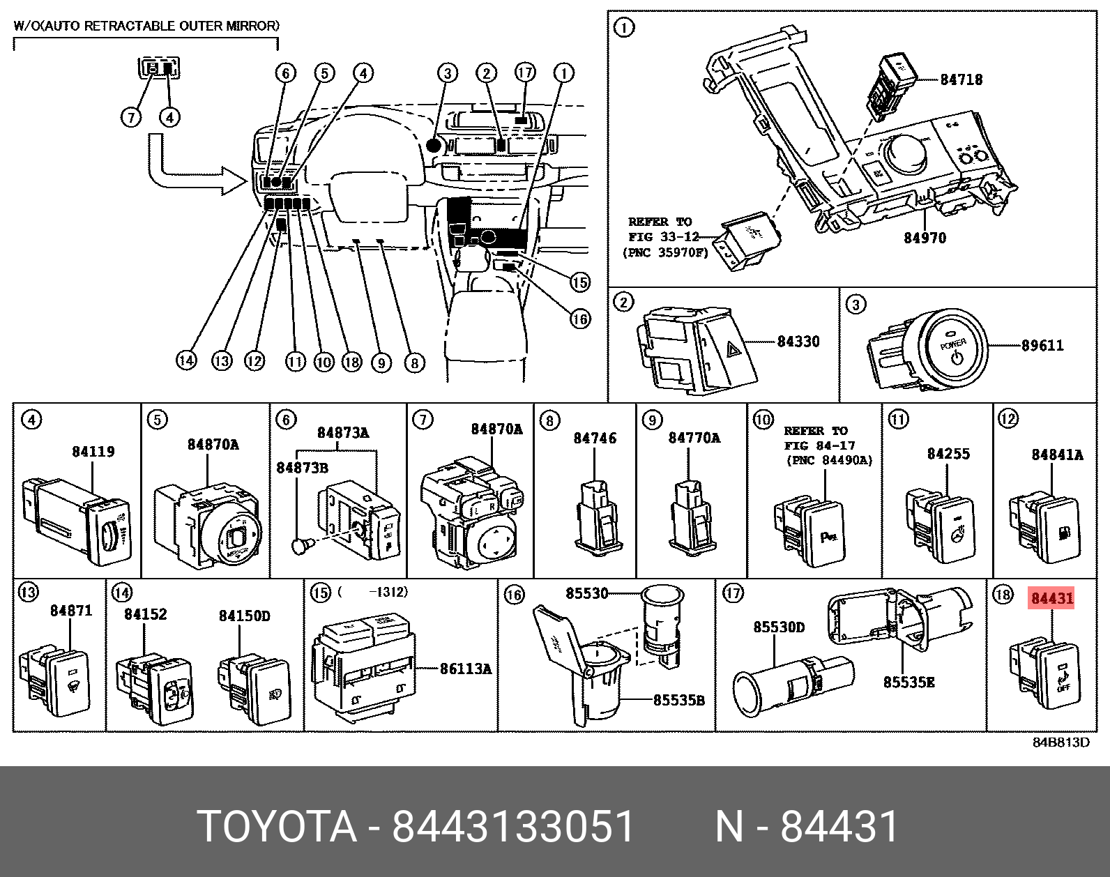 CAMRY HYBRID 201108 - 201704, SWITCH, VEHICLE APPROACHING SPEAKER
