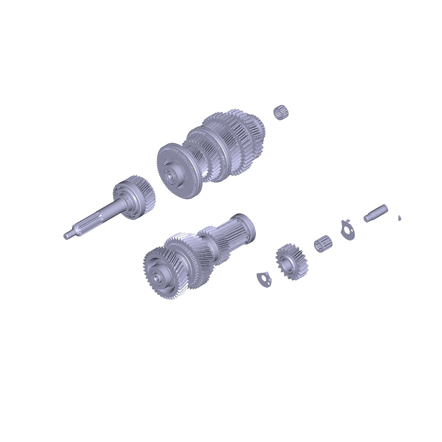 Вал вторичный коробки передач в сборе