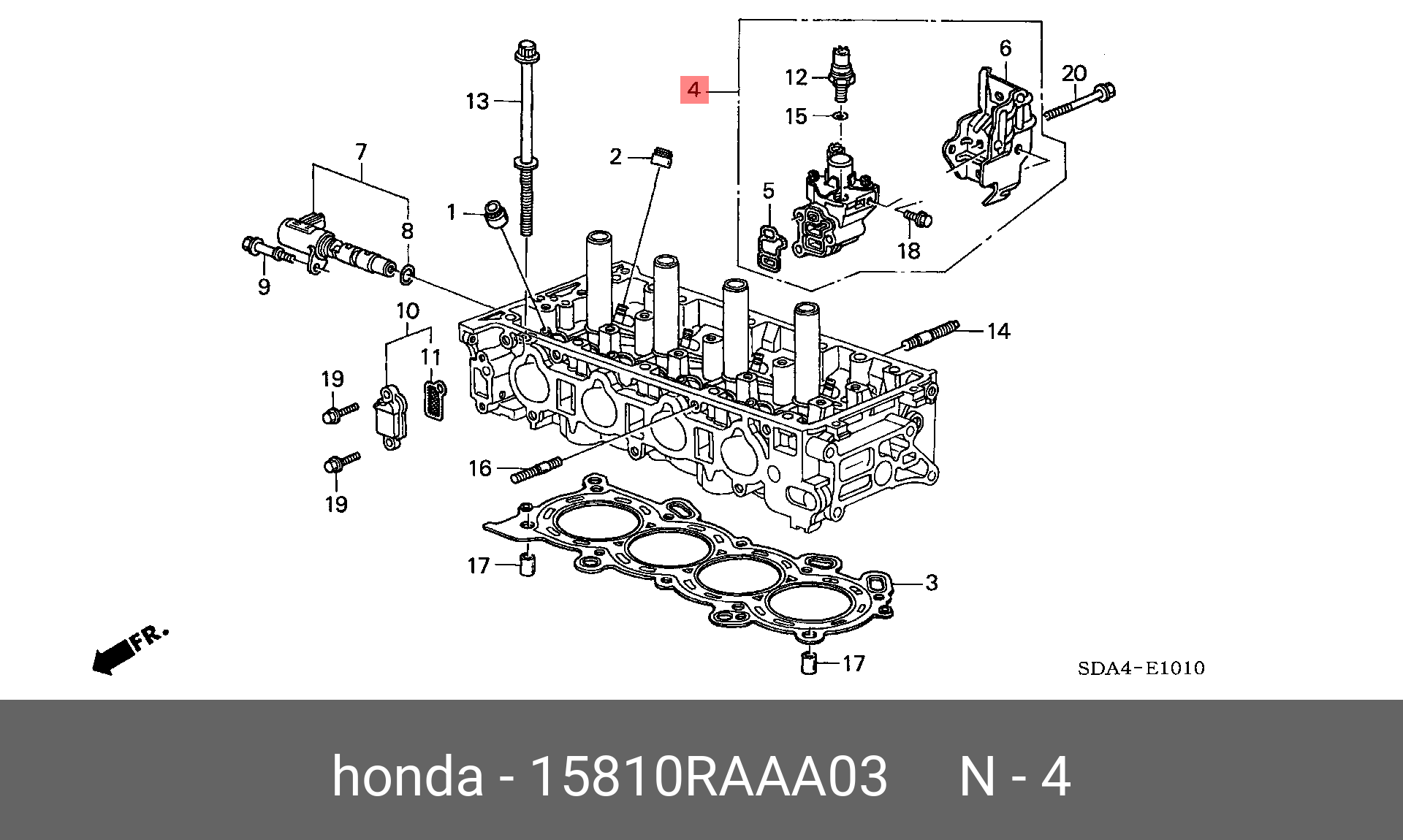 Купить запчасть клапан vtec spool 15810RAAA03 HONDA в Санкт-Петербурге