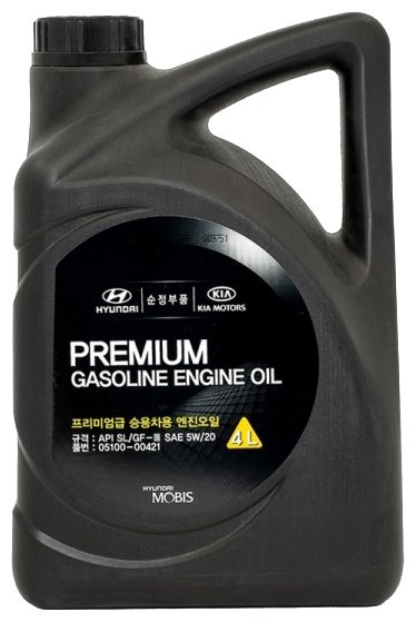 Hyundai premium gasoline 5w-20 sl/gf-3, 4л