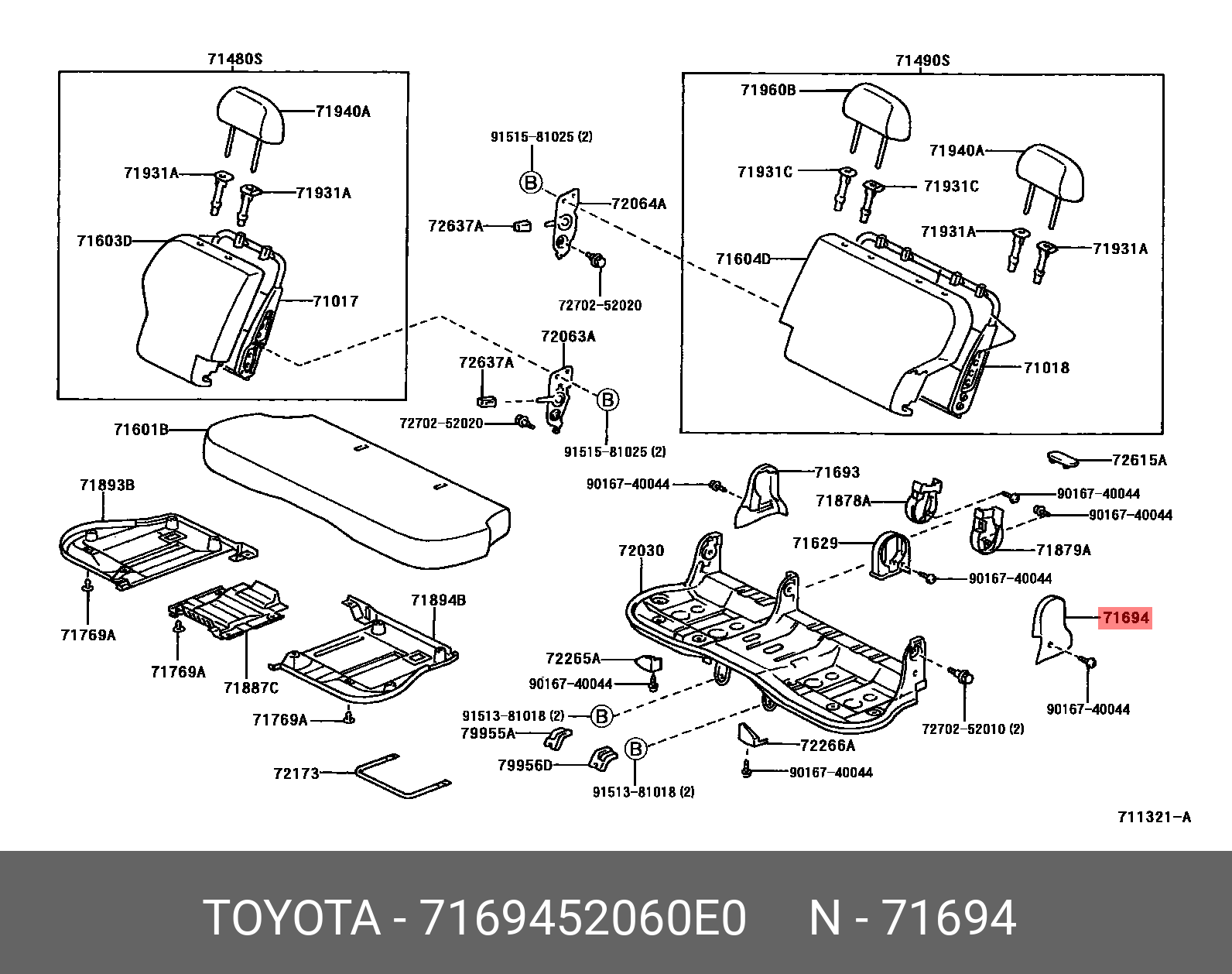 RACTIS 2005 - 201008, COVER, REAR SEAT CUSHION HINGE, LOWER LH