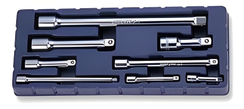 S28H08S Набор удлинителей 1/4", 3/8", 1/2"DR, 50-250 мм, 8 предметов