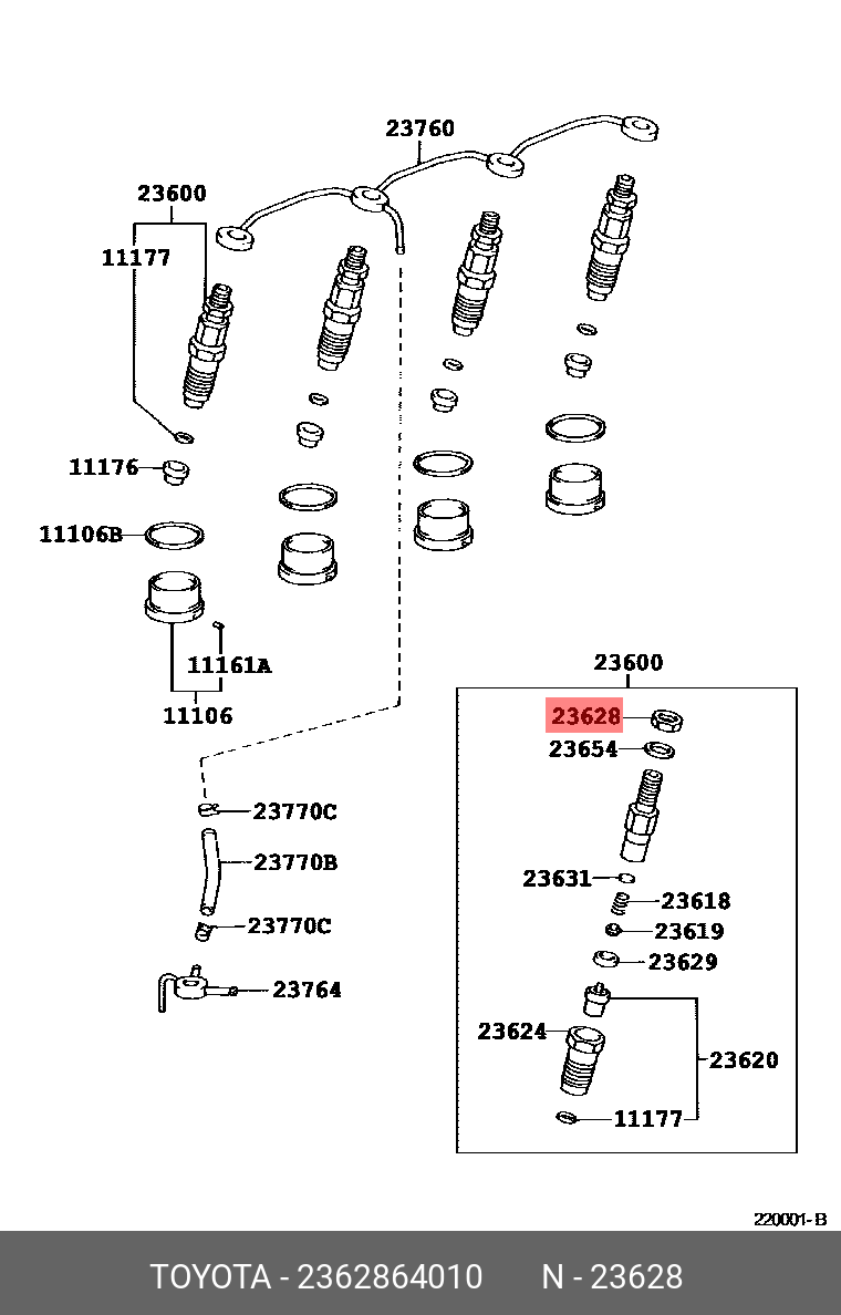 COROLLA 199505 - 200008, NUT(FOR RING PACKING SETTING)