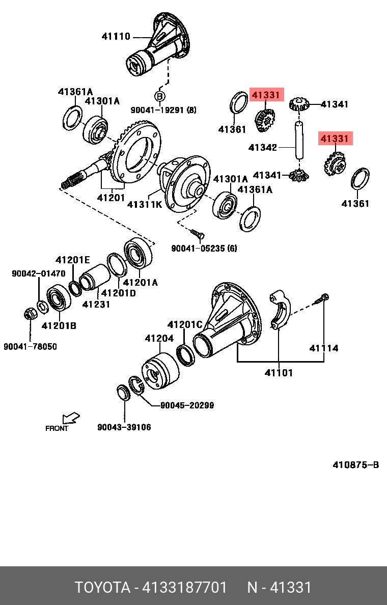 DUET 199809 - 200405, GEAR, FRONT DIFFERENTIAL SIDE