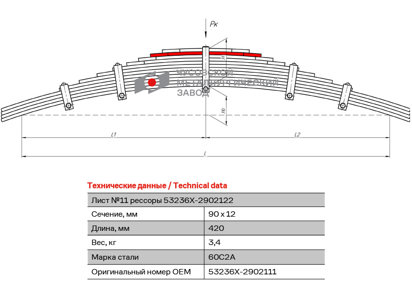 Лист рессоры №11