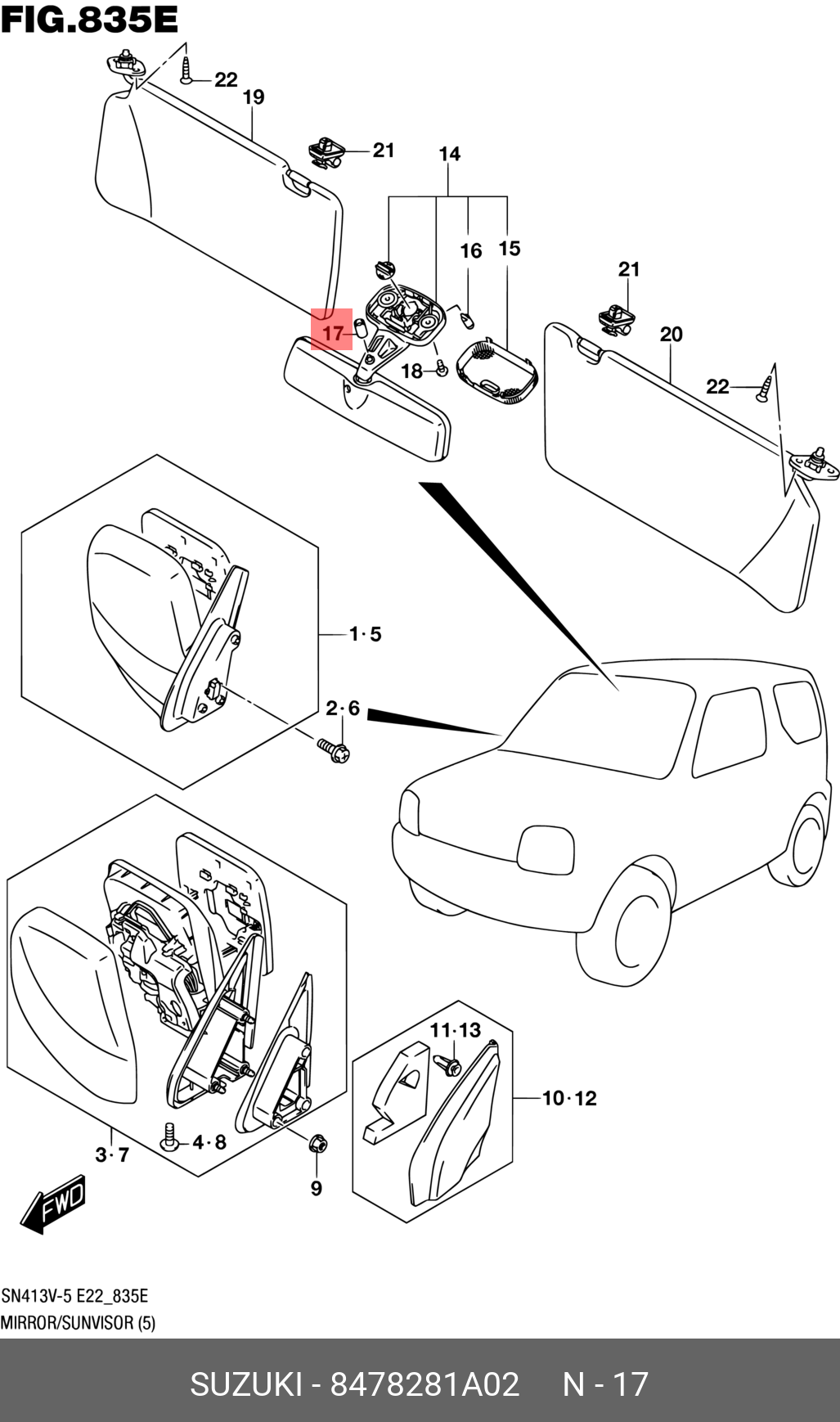 Caoutchouc de douille authentique OE 8478281A02 pour Suzuki 84782-81A02