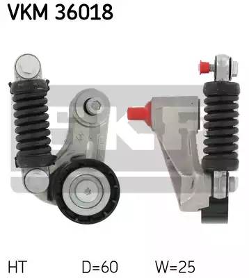 Ролик натяжной ремня генератора, SKF, VKM36018