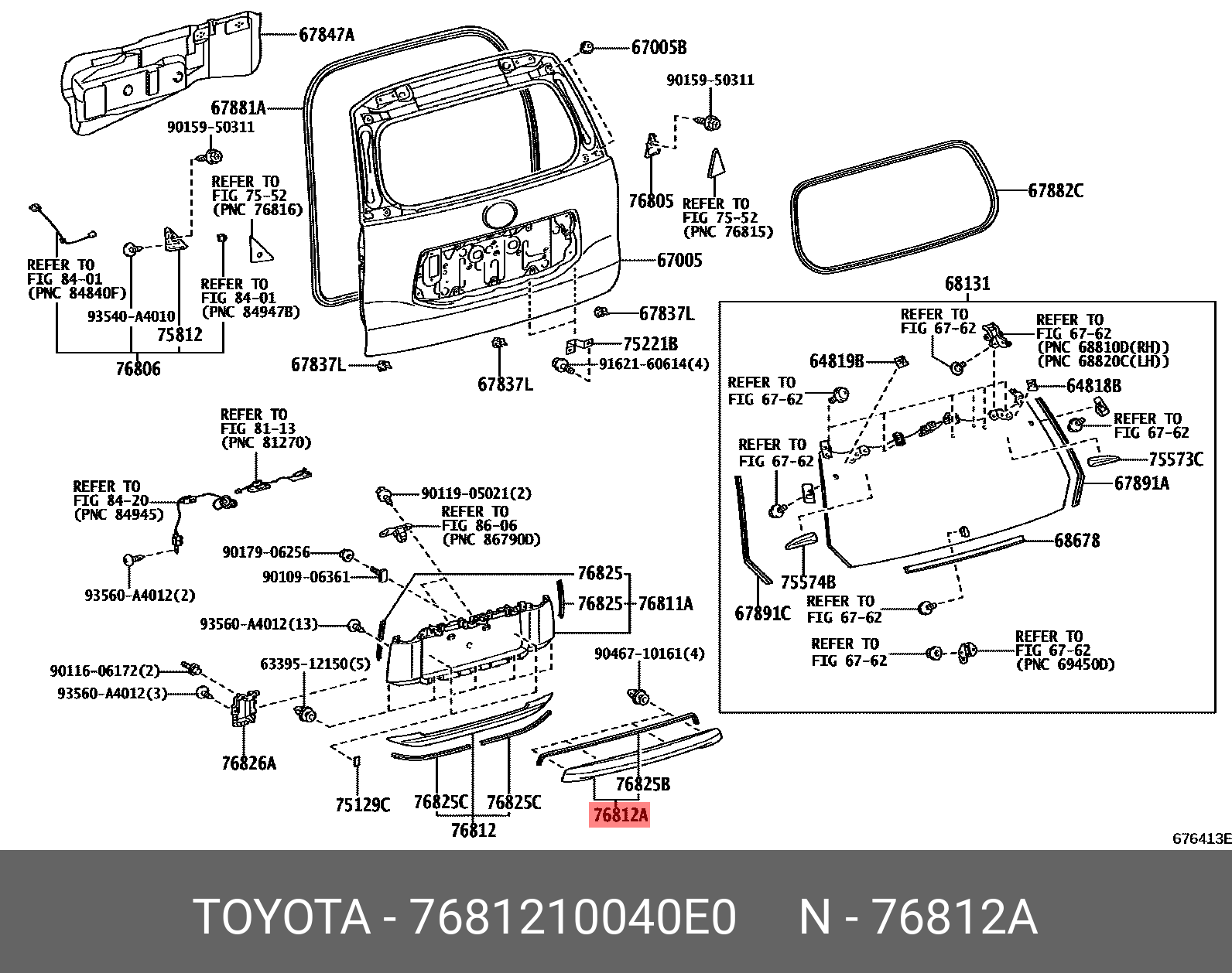 76812-10040-E0 GENUINE TOYOTA 7681210040E0, C-HR 201612 -, NGX50