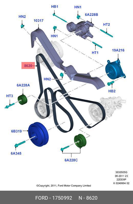 Форд транзит ремень генератора схема