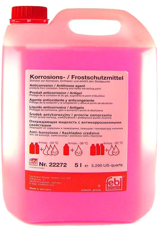 22272F антифриз красный 5L концентрат 1:1 -40°C соответствует категории G12\