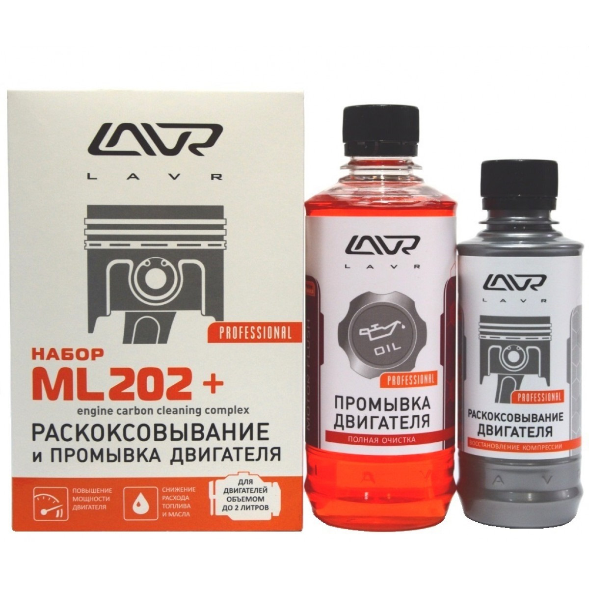 Набор: Раскоксовывание двигателя ML-202 + Промывка двигателя (для двигателей до