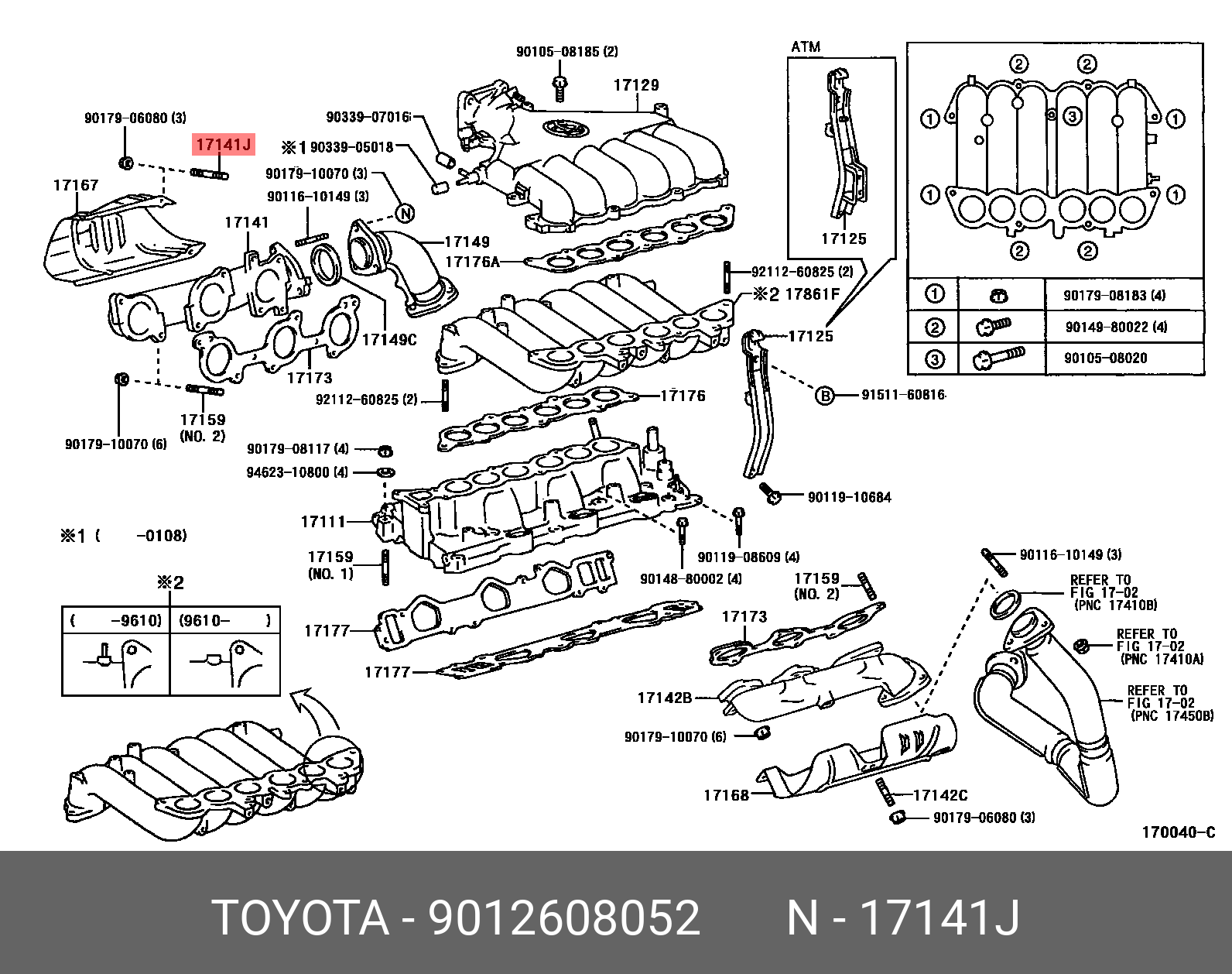 PRIUS 201511 -, BOLT, STUD(FOR MANIFOLD TO CYLINDER HEAD)